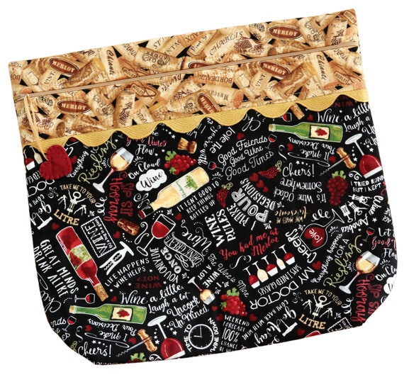 MORE2LUV Wine A Lot Cross Stitch Project Bag