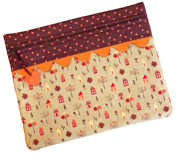 Tiny Fall Town Cross Stitch Project Bag