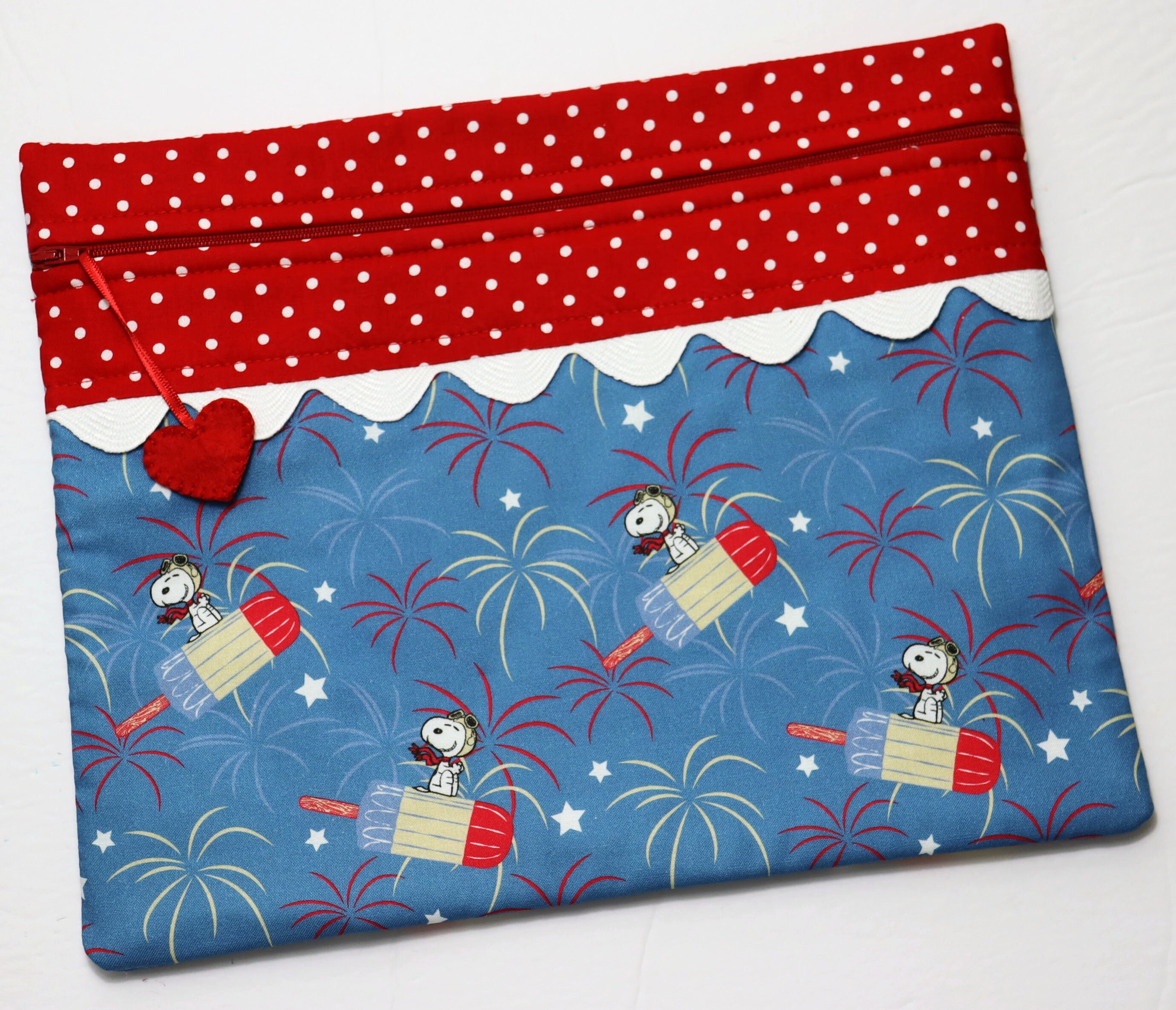 Snoopy Patriotic Popsicle Cross Stitch Project Bag