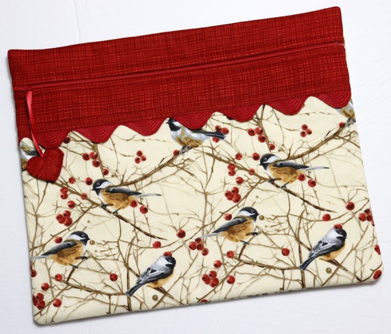 Winter Chickadees Cross Stitch Project Bag