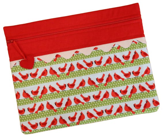 Cardinal Row Cross Stitch Project Bag RTS