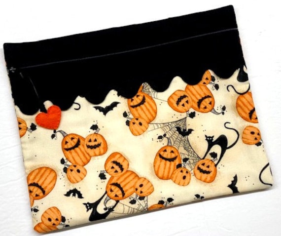 Cats, Bats and Jack-o-lanterns Cross Stitch Project Bag