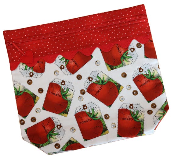 MORE2LUV Tomato Tags Cross Stitch Project Bag