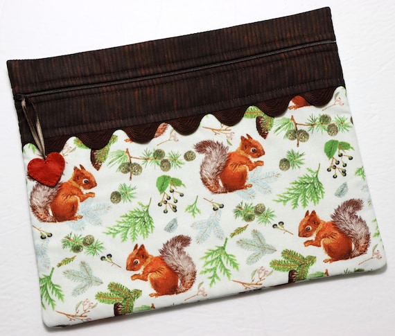 Red Squirrel Cross Stitch Project Bag