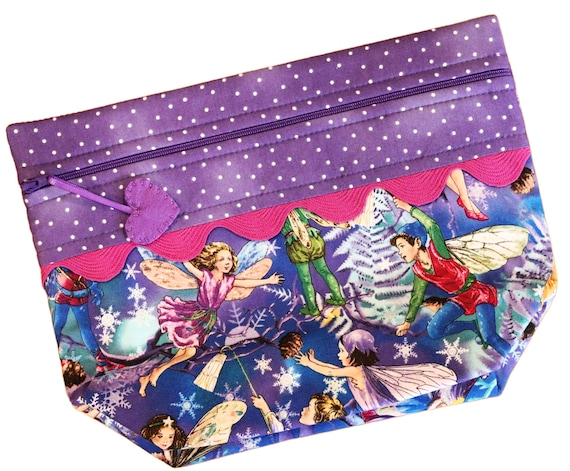 Lil' Big Bottom Glittery Frost Fairies Cross Stitch Bag RTS