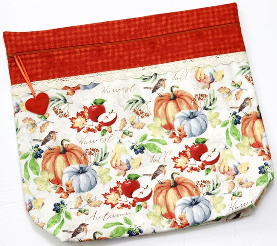 MORE2LUV Autumn Harvest Cross Stitch Project Bag