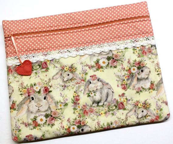 Flower Crown Bunnies Cross Stitch Project Bag