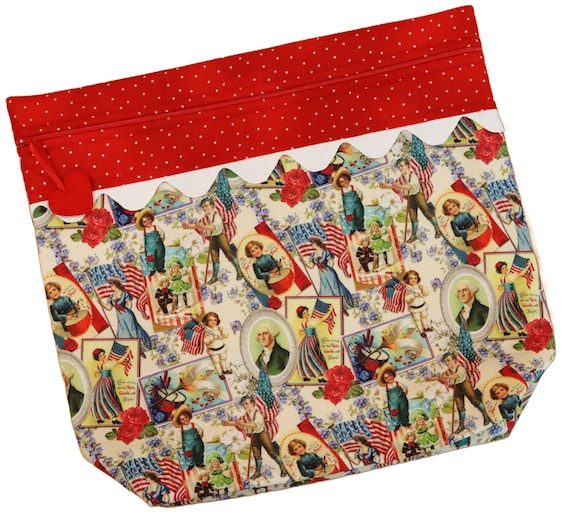 MORE2LUV Vintage America Cross Stitch Project Bag