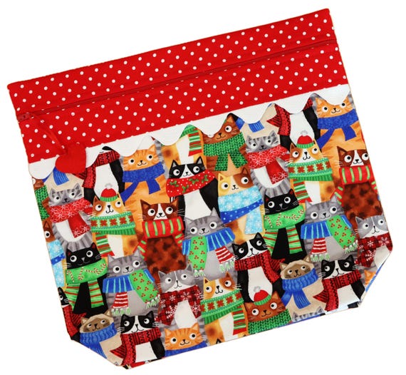 MORE2LUV Cool Cats Cross Stitch Project Bag