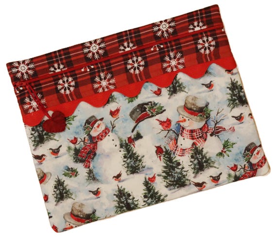 Snowman & Cardinals Cross Stitch Project Bag