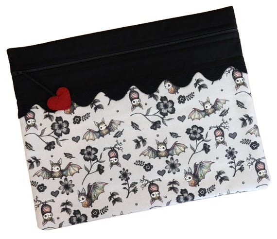 Small Bats & Hearts Cross Stitch Project Bag RTS
