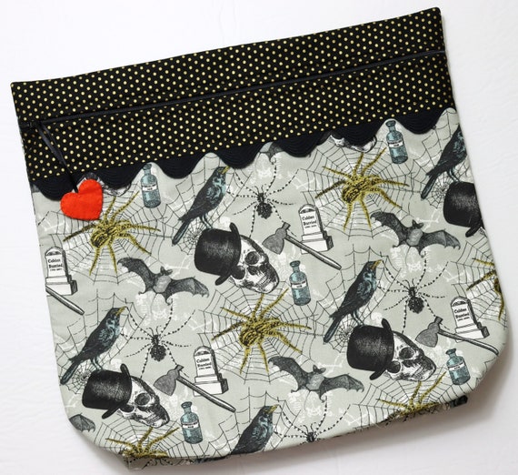 MORE2LUV Golden Spiders Halloween Project Bag