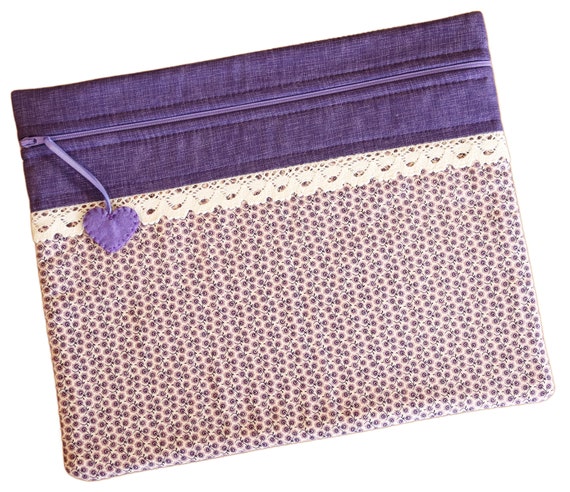 Primitive Lavender Blooms Cross Stitch Project Bag RTS