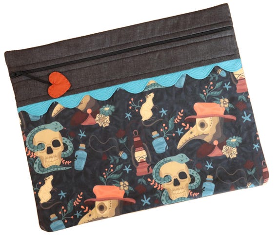 Plague Doctor Mask Cross Stitch Project Bag RTS
