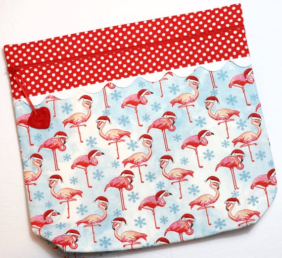 MORE2LUV Ho Ho Ho Flamingo Cross Stitch Project Bag