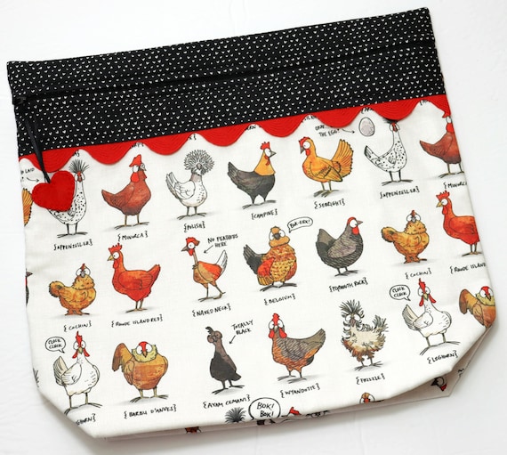 MORE2LUV I Heart Chickens Cross Stitch Project Bag