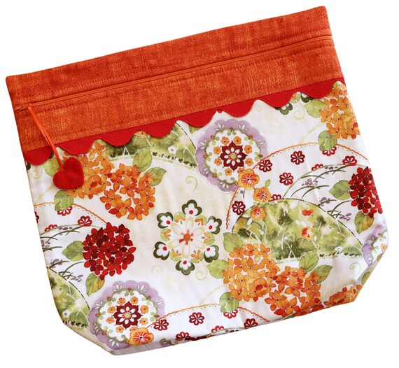 MORE2LUV Red Hydrangeas Cross Stitch Project Bag RTS