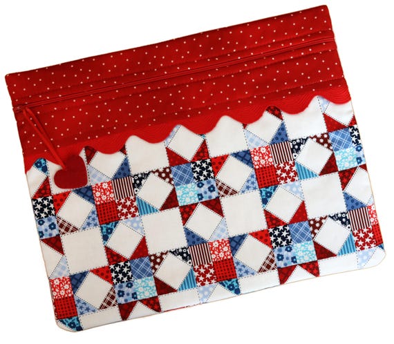 Patriotic Quilt Cross Stitch Project Bag