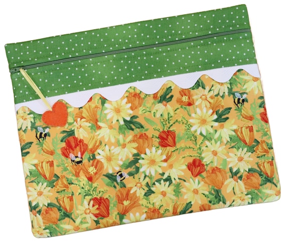 Tulips and Bees Cross Stitch Project Bag