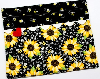 Sunflowers & Bees Cross Stitch Project Bag
