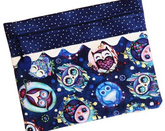 Blue Hoot Eulen Kreuzstich Projekttasche