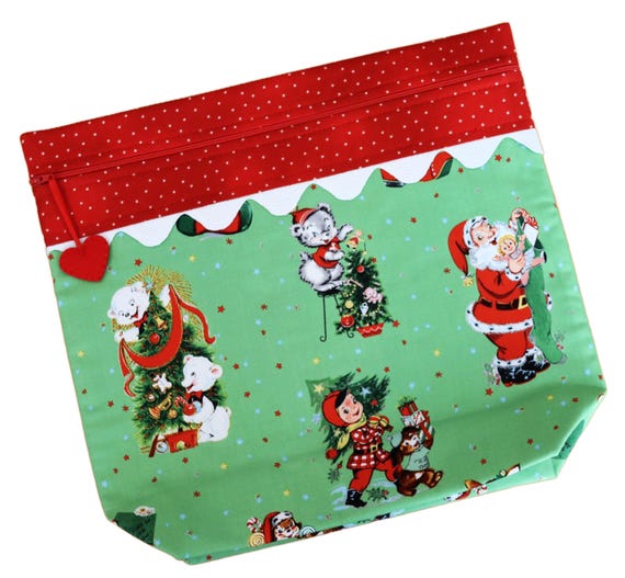 MORE2LUV Vintage Christmas Cross Stitch Project Bag