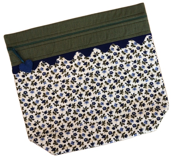 MORE2LUV Navy Green Floral Project Bag RTS