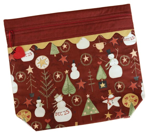 MORE2LUV Dec 25 Snowmen Cross Stitch Project Bag