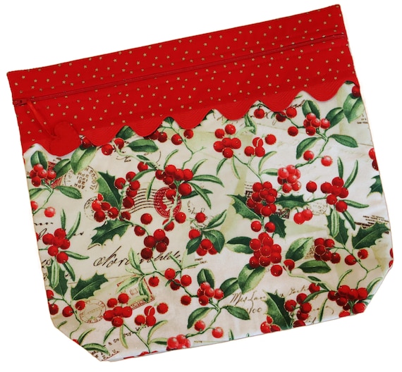 MORE2LUV Glittering Holly Berries Cross Stitch Project Bag RTS