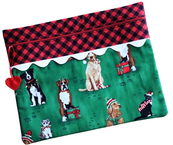 Cats Dogs Christmas Cross Stitch Project Bag