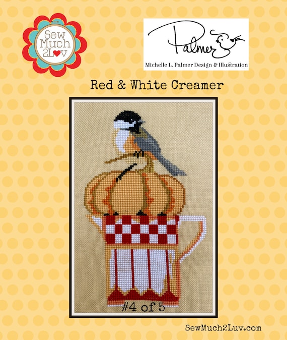 Red & White Creamer Cross Stitch Chart