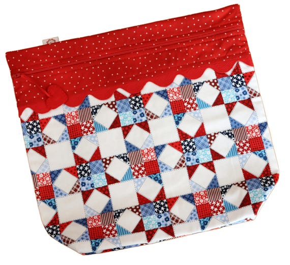 MORE2LUV Patriotic Quilt Cross Stitch Project Bag