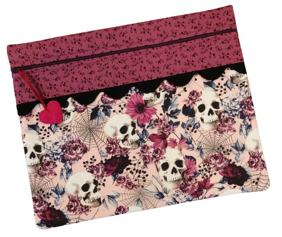 Skulls and Flowers Cross Stitch Project Bag