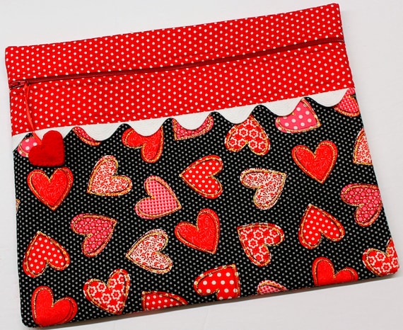 Glittering Hearts Cross Stitch Project Bag