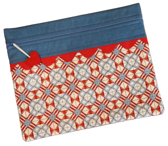 Americana Quilt Cross Stitch Project Bag