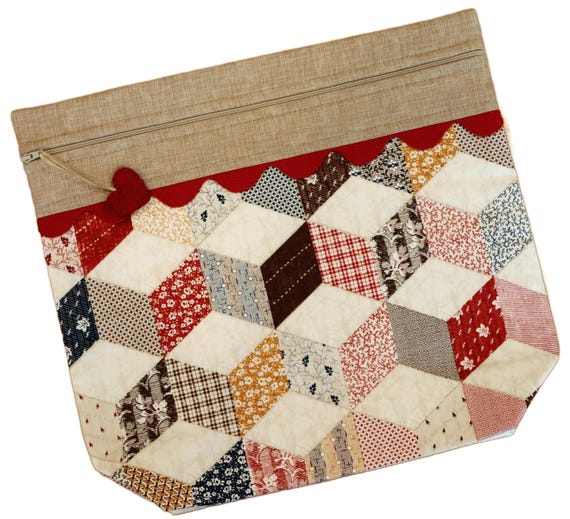 MORE2LUV Cozy Fall Quilt Cross Stitch Project Bag
