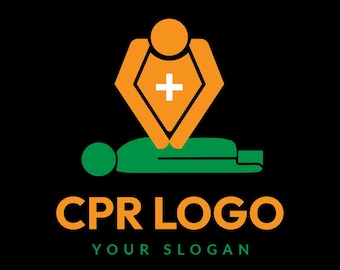 CPR Logo Template: Editable Heartbeat Icon, First Aid Training (Digital Download)