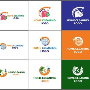 Modern Home Cleaning Logo Design: Housekeeping & Maid Service Branding