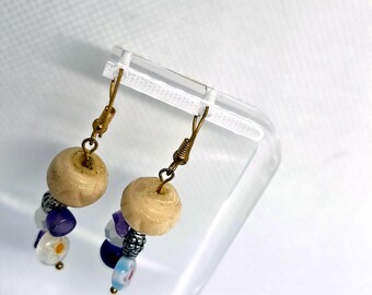 Ivory Cascade Cluster Earrings — Handmade Earrings with Vintage Beads