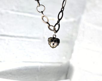 Handmade Silver Filigree Ball Pendant Necklace – Vintage Beads, Oval-Link Chain