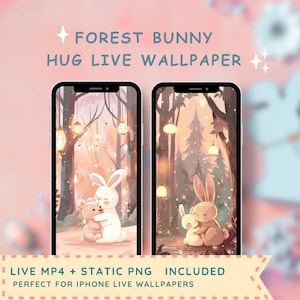 Forest Bunny Hug Live Wallpaper: Cozy Phone Background (MP4)