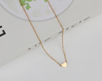 Personalized Jewelry-3D Heart Charm Necklace, Custom Initial necklace Minimalist Necklace Gift for her