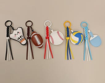 Hand-Woven Rope + 3D Shaped Key/Backpack Universal Multi-Style Ball-Shaped Doll Charms