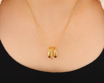 Personalized Circle Name Necklace,Engraved Name Jewelery - Valentines day Gift for Her