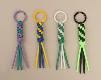 Handmade Wheat Ear Woven Charm - Two-Tone Knot Design, Versatile Keychain & Backpack Accessory