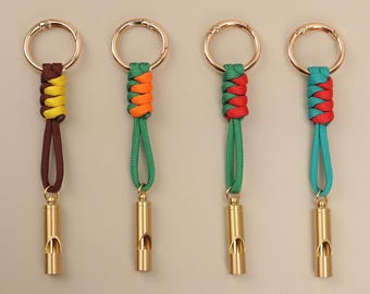 Outdoor Emergency Paracord Keychain with Survival Whistle Pendant – Portable Accessory for Hiking and Camping