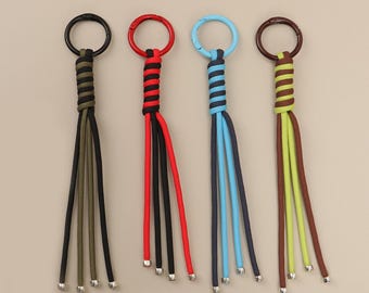 Paracord Braided Keychain - Two-Tone Pendant, Universal Accessory for Backpacks/Keys/Stuffed Toys