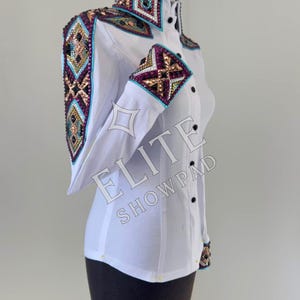 Elite White Western Show Shirt Horsemanship Shirt Showmanship Shirt Handmade Show Shirt Custom Size .