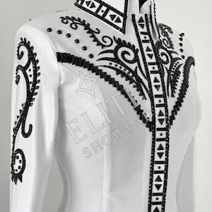Elite White and Golden  Western Show Shirt Horsemanship Shirt Showmanship Shirt Handmade Show Shirt Custom Size .
