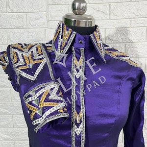 Elite royal Blue Western Show Shirt Horsemanship Shirt Showmanship Shirt Handmade Show Shirt Custom Size .